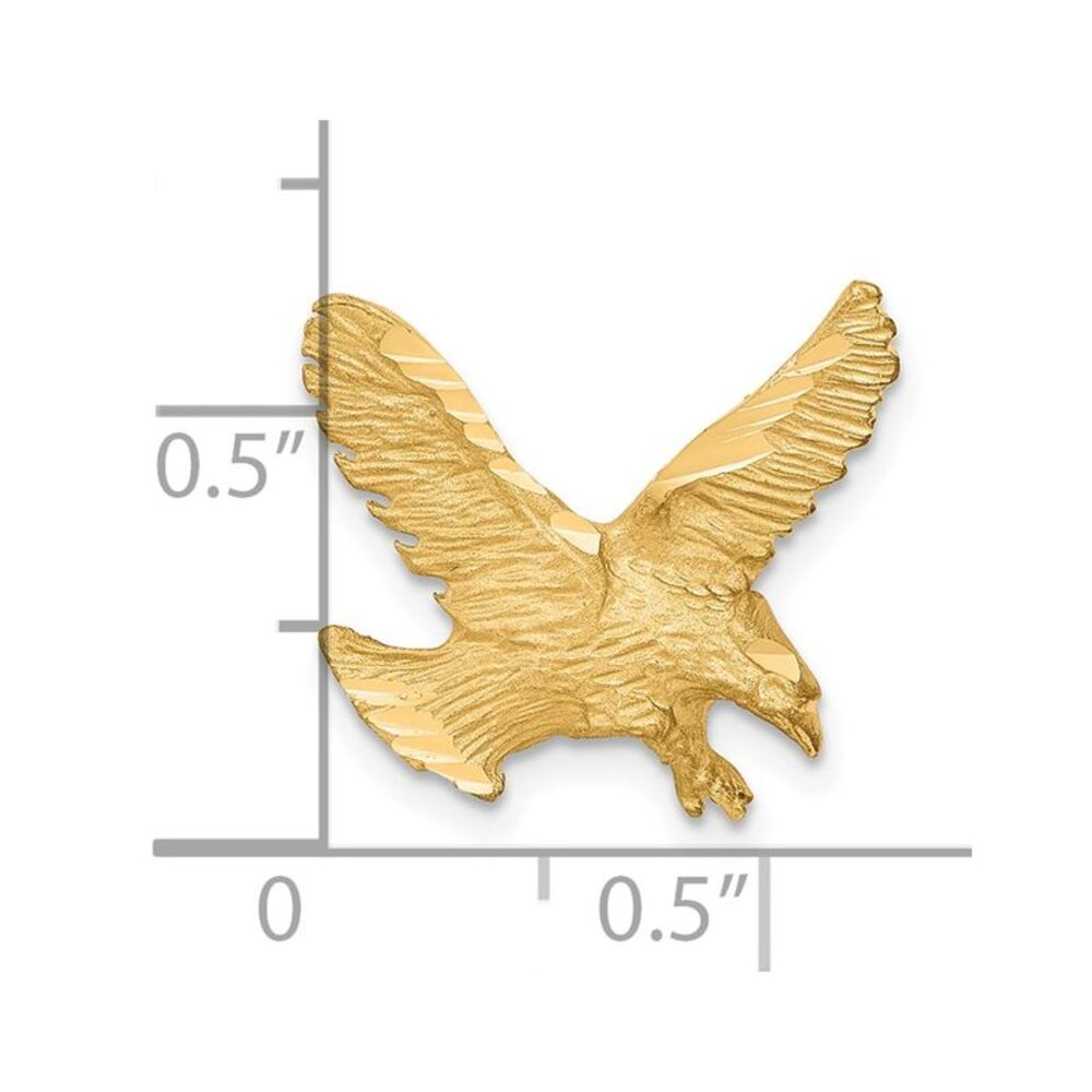10k Yellow Gold Solid Diamond-Cut Eagle Charm - image 3
